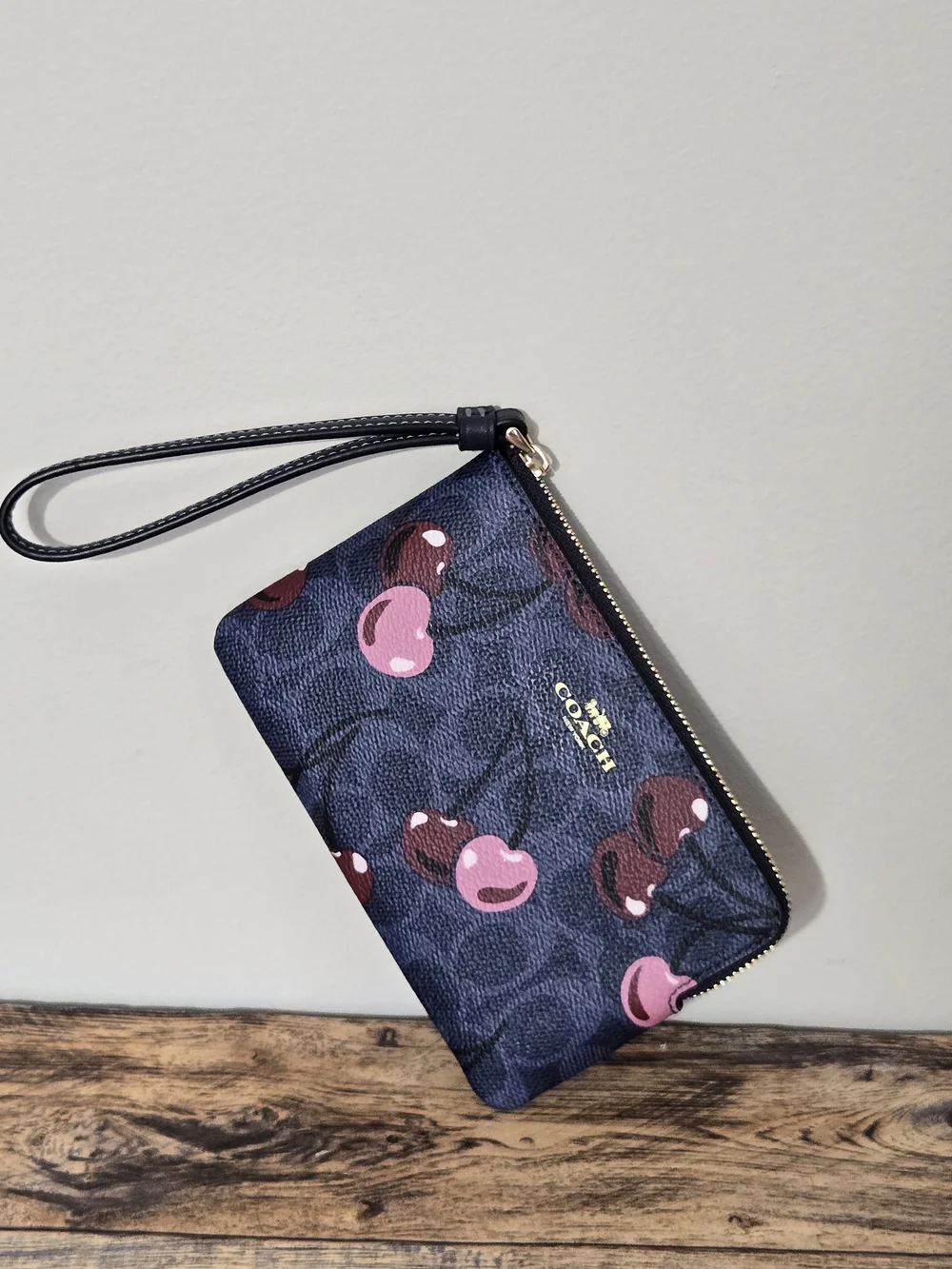 Coach Wristlet In Cherry Print
